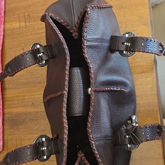 Brighton Rayann shoulder dark brown pebble leather with a heart charm - Picture 12 of 16